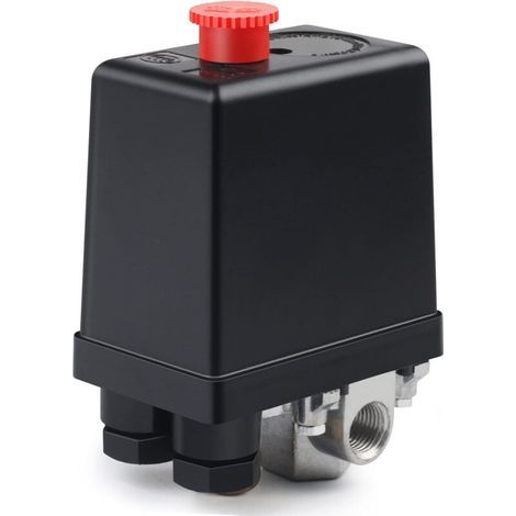 220V Air Pressure Regulator, 4-Hole Air Compressor Valve, Air Compressor Switch for Rapid Pressure Reduction (1/4)