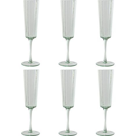 Copa Set 6 Cristal 6X6X23,7 230Ml Burbujas Verde (1/4)