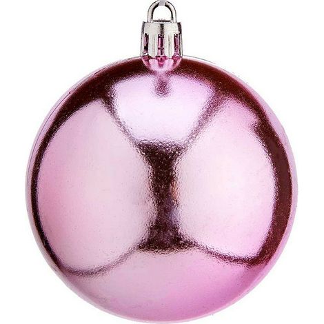 Palle di Natale - Ø 7 cm - Plastica - Rosa