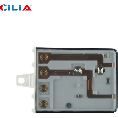 Relais électromécanique CILIA 230 V 10 A à impulsions, type 26.08 (pas à pas), avec circuit de bobine et contacts séparés, et interrupteur de dérivation. 4 séquences, 2 contacts NO pour l'éclairage. (1/5)