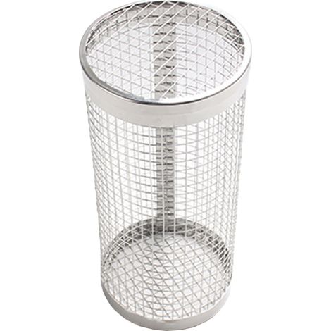 Panier à griller rond à roulettes en acier inoxydable pour grillades en extérieur : poisson, crevettes, viande, légumes, 20 x 9,4 cm (1/5)