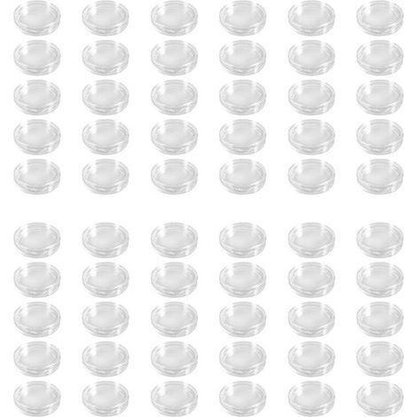 60 Pcs Petit Rond Transparent en Plastique Boite de Coin 38mm (1/4)