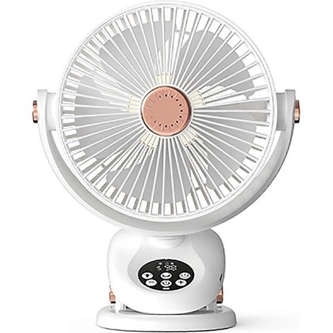 Ventilateur de bureau rechargeable, circulateur d'air ultra-silencieux à 5 vitesses avec inclinaison à 180°, affichage numérique tactile, pour chambre à coucher et bureau à domicile (1/5)