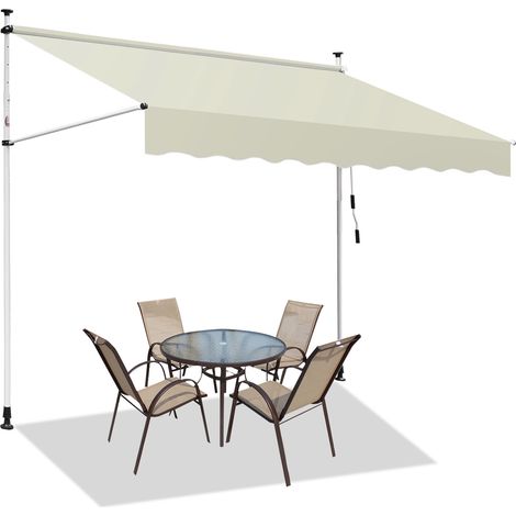 SWANEW Tende da sole da tenda del balcone che serra la protezione solare del braccio da sole da tenda tesa senza perforare la crema UV 1.5 m (1/5)