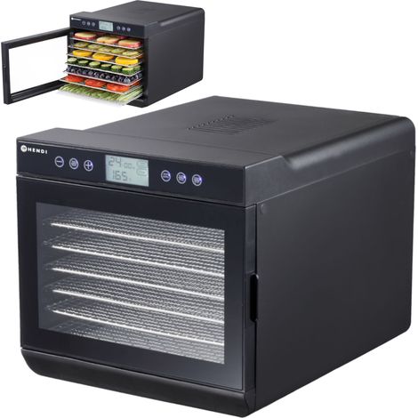 Deshidratador de alimentos para verduras, frutas, setas, hierbas y pescado, 7 bandejas, 500 W, 230 V - Hendi 229064 (1/3)