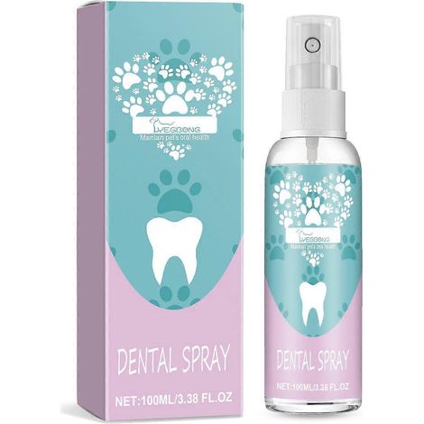 Spray dentaire pour chiens et chats, spray dentaire pour une haleine fraîche, contre la mauvaise haleine, nettoyage des dents et élimination du tartre, nettoyage des dents sans brosse, ca (1/5)