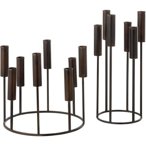 Lot de 2 Chandeliers en Métal "Pierre" 37cm Noir (1/2)