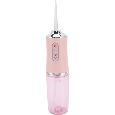 Hydropulseur électrique pour éliminer les odeurs buccales, étanche, sans fil et portable, avec 4 embouts (rose). (1/5)