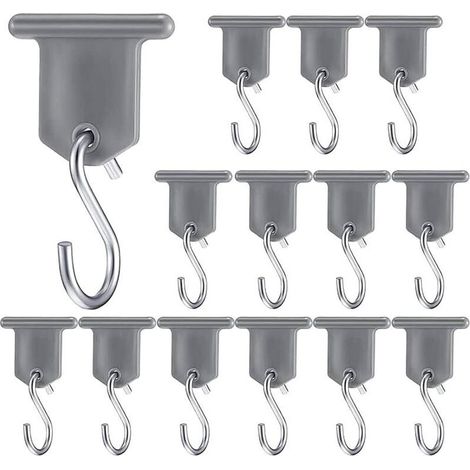12 pares de ganchos para toldos de camping, accesorios para toldos de caravanas, ganchos en forma de S para fiestas, camping, tiendas de campaña, caravanas, uso interior y exterior, soportes de ilumin