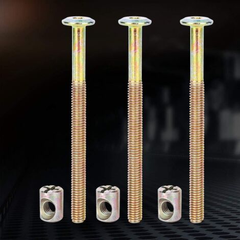 Meubles Joint Connecteur Boulon Vis Écrou Capuchon Ensemble En Acier Au Carbone (60mm) (1/4)