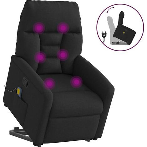 Fauteuil de massage inclinable en tissu noir (1/5)