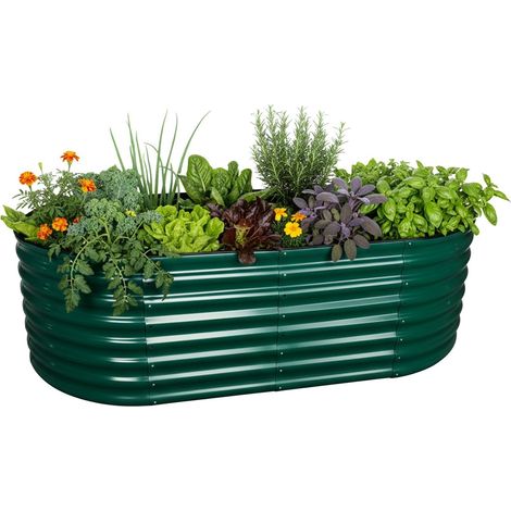 Halbrundes Hochbeet aus verzinktem Metall