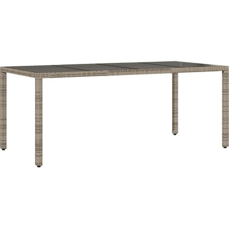 Maison Exclusive - Mesa de jardín superficie de vidrio ratán PE g (1/5)