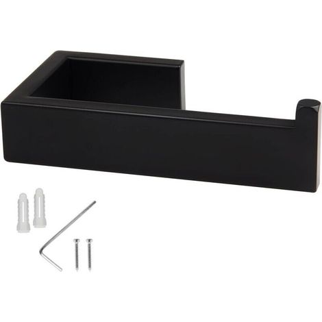 Toilettenpapierhalter 14,5 cm, schwarz, Wandmontage, Edelstahl 304, gebürstet, für Bad und Küche (1/5)