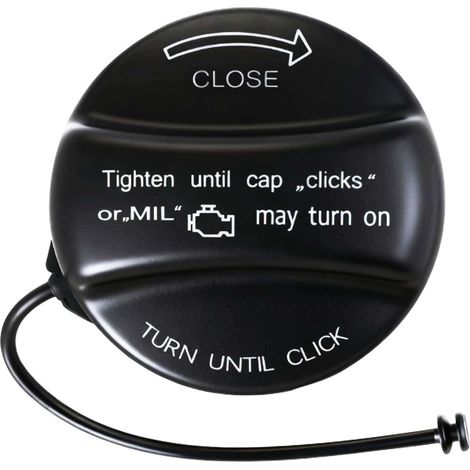 Tankdeckel mit Halteband, kompatibel mit BMW E39, E46, E60, E61, E84, E87, E90, E92, X3, X5, MINI, Ersatz für Tankdeckel 16117222391, 16117470341 (schwarz) (1/5)