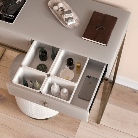 Contenitori organizer per cassetti da bagno Tidy, Plastica bianca, Tecnoplastica, 4 cubi 8098515 EMUCA (1/5)