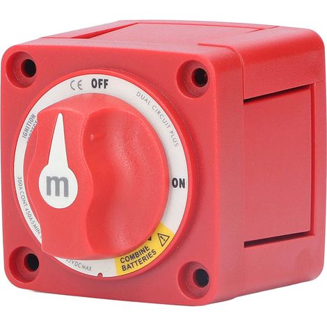 Interrupteur marche/arrêt batterie 300 A 12 V/24 V, double circuit, 4 bornes, protection contre l'allumage pour yachts et camping-cars (1/5)