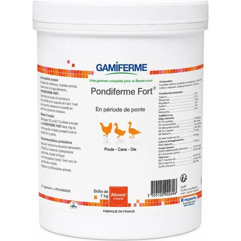 Pondiferme fort, aliment minéral poules pondeuses 1kg - GAMIFERME (1/3)