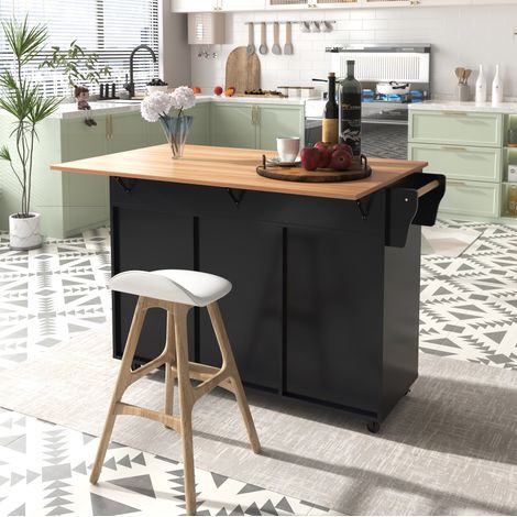 mobile contenitore 129x46 con piano pieghevole nero OKMYHOME (1/5)