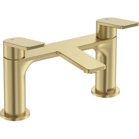 Bristan Frammento Bath Filler Tap Pillar Mounted - Brushed Brass