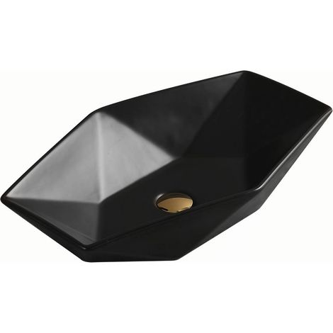 Mexen Elena Aufsatzwaschbecken 63 x 41 cm, Schwarz matt - 21476385 (1/2)