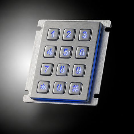 Clavier numérique encastrable 12 touches acier inoxydable rétroéclairé interface matrice 3x4 3 4 21 × 15 × 5 cm 500 g – Livraison gratuite (1/5)