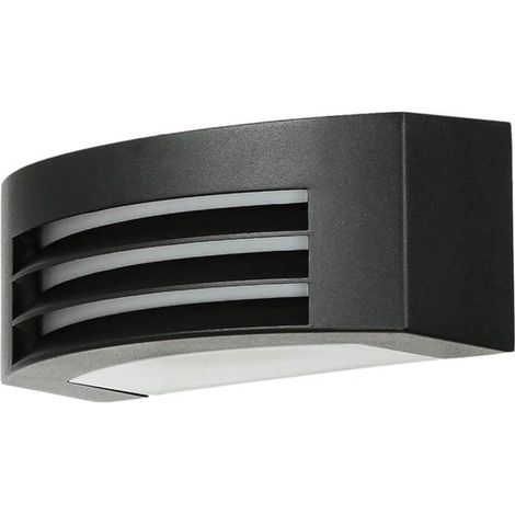 Lámpara de pared exterior de aluminio y cristal negro IP44 para puerta principal,12,5 cm de altura,E27,máx. 60 W,adecuada para entrada exterior (1/5)