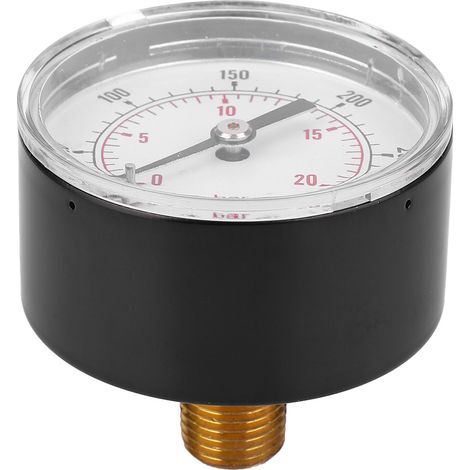 Manometer 50 mm Zifferblatt 1/4 BSPT Rückanschluss für Luft Wasser Öl Gas (0-300 PSI 0-20 Bar) (1/5)
