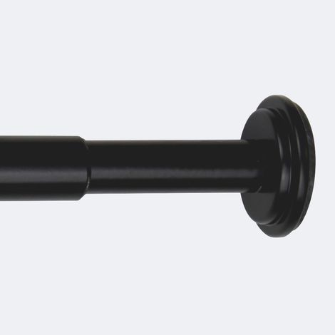 Kit tringle à rideaux extensible 60-90cm Entre-Mur Noir - Boulet (1/5)