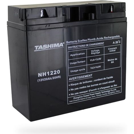 Batterie 12V 20AH NH1220 Motoculture - Technologie Plomb Étanche Gel Sans Acide - Borne + À Droite - Pour Moteurs Thermiques Type Tracteur, Tondeuse À Gazon Autoportée (1/5)