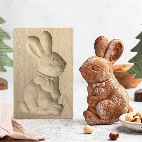 Emporte-pièce Lapin Debout - Moule À Biscuits En Bois Pour Pâtisserie - Idéal Pour Noël Et Thanksgiving - 1 Pièce (1/4)
