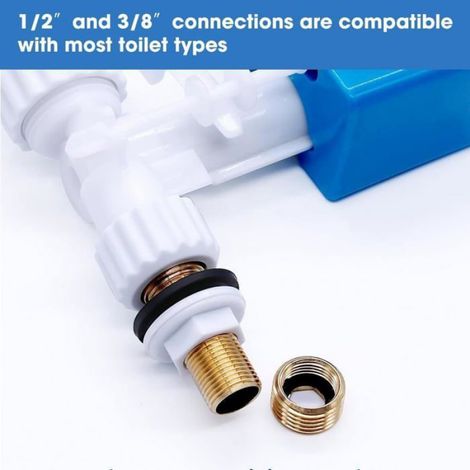 Robinet flotteur universel pour chasse d'eau WC, réglable, raccords G3/8 et G1/2, compatible tous modèles de toilettes (1/5)