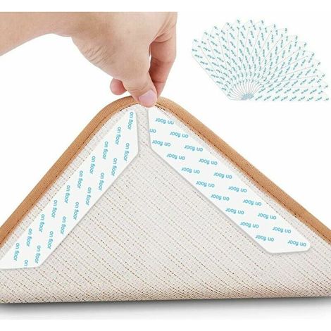 Anti Derapant Tapis,16 Pcs Rug Grippers, Tapis Grippers Autocollant,Réutilisable Sticker Tapis Antidérapant pour Cuisine/Salle de Bain/Bureau (1/5)