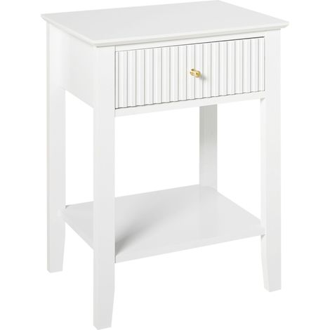 1 Drawer Bedside Table ASSISI White (1/5)