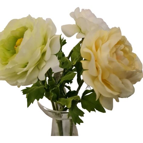 Fiore artificiale ramo decorativo di Ranuncolo in 3 colori assortiti da 60 cm
