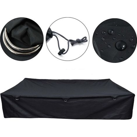 Housse de voyage imperméable noire Housse de camping pour remorque Loo, 224 175 45cm