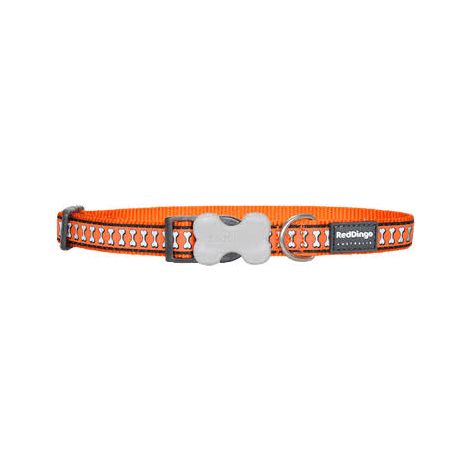 Collier pour chien dingo rouge dingo orange réfléchissant os (1.5 x 24-36 cm) (1/3)