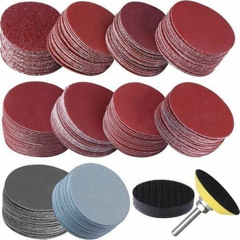Disques Abrasifs 50mm Disques Papier Abrasif Grain, Kit de Ponçage Disques Abrasifs 2 Pouces, 303 Pièces (1/5)