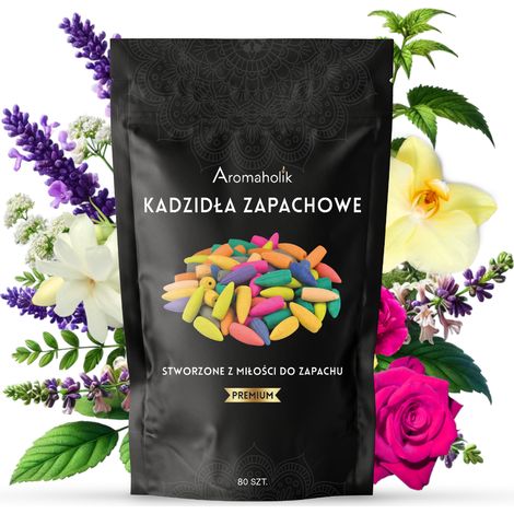 Varitas de incienso con aroma natural XL, 80 unidades, mezcla de 10.