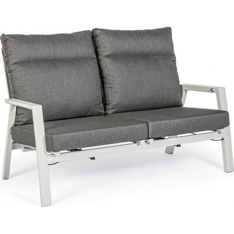 Lounge "Kledi" mit Kissen aus Aluminium und Texilene für Garten und Terrasse -Sofa / Weiss (1/5)