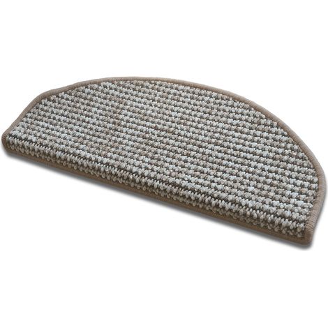 Tapis d'escalier Grandeur Beige 19 x 56 cm Demi-circulaire