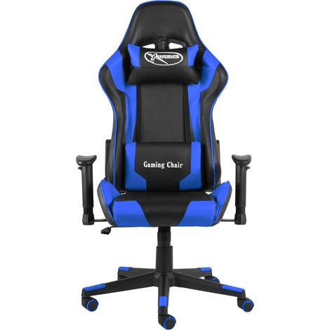 Maison Exclusive - Sedia da Gaming Girevole Blu in PVC