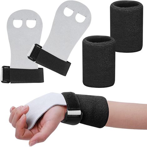 Lot de 2 Grip Gym Enfant Ado, Protège Paume Barre Gymnastique avec Bracelets Poignets, Support Maintien, Accessoires Sportifs (1/5)