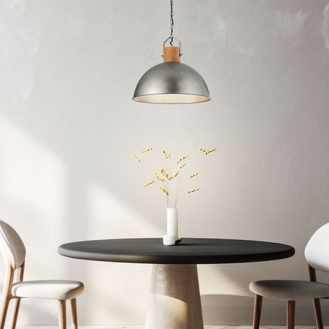 Suspension DELHI chromée bois clair Ø45 E27 Trio (1/5)