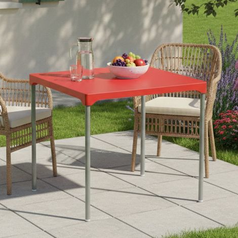 Gartentisch Brownstown, 4 Plätze, Fester quadratischer Tisch Made in Italy, Max Länge 75 cm, 75x75x72h cm Rot (1/4)