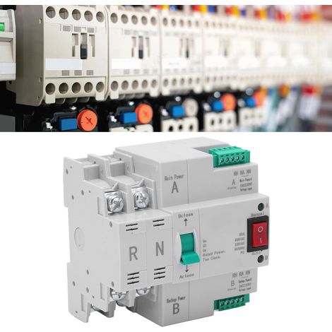 Alimentation à commutation automatique double sur rail DIN CHLT-63/2P AC220V avec coupure de courant ininterrompue 63A (1/5)
