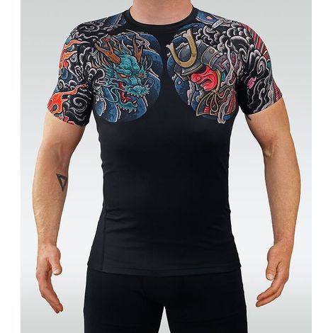 Ground Game Herren Bushido 3.0 Kurzarm-Rashguard Größe L