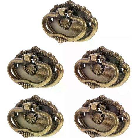 5 Sets Schubladengriffe aus Aluminiumlegierung, Holzkofferbeschläge, Geschenkidee für Malkisten, Schrankgriffe, Knöpfe, Aufbewahrungsschränke, Haken (1/4)