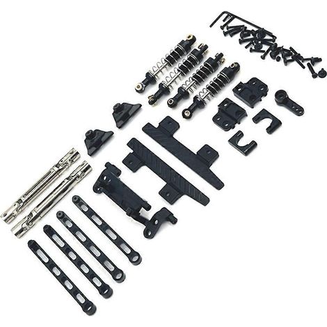 Kit de biellettes de direction avant et après arbre de transmission pour voiture RC 1/12 MN82 LC79 - Pièces de rechange noires (1/5)