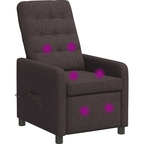 Sillón de masaje reclinable Marrón Oscuro 65 x 93 x 102 cm Tela vidaXL (1/4)